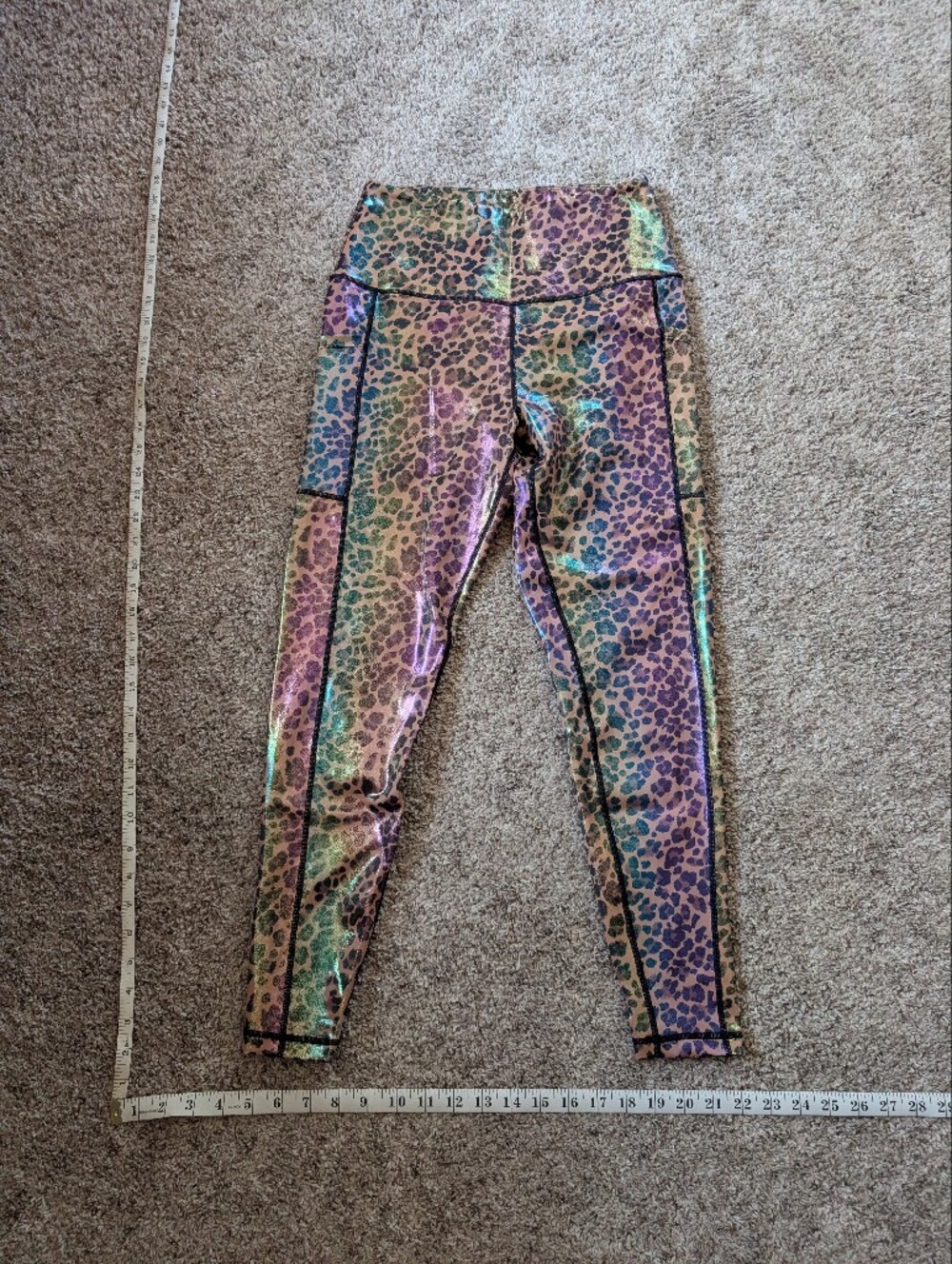 Iridescent Rainbow Leopard Print Leggings